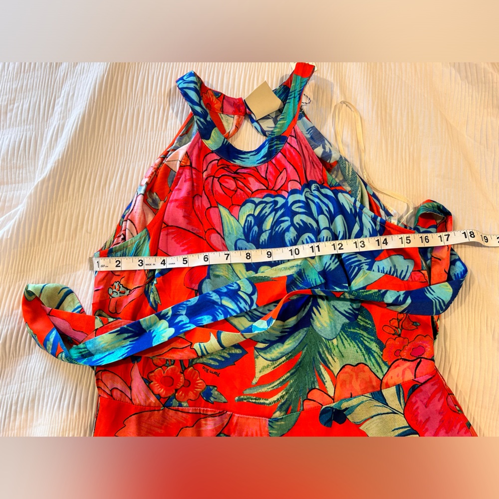 Farm Rio Red Floral Jumpsuit XS NWT - Picture 13 of 14